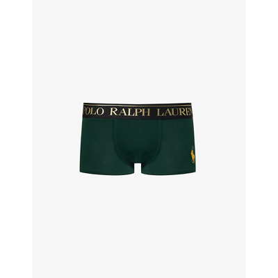 Polo Ralph Lauren Mens Green Branded-waistband Stretch-cotton Trunks