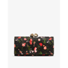 TED BAKER TED BAKER WOMENS BLACK OTILINE FLORAL-PRINT FAUX-LEATHER PURSE