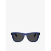 Burberry Womens Blue Be4426 Rectangle-frame Acetate Sunglasses In Blue