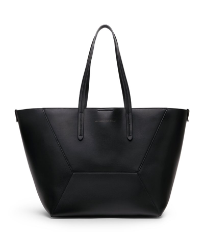 Brunello Cucinelli Calfskin Shopper Bag In Black