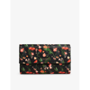 TED BAKER TED BAKER WOMEN'S BLACK PAITIIA FLORAL-PRINT FAUX-LEATHER TRAVEL WALLET