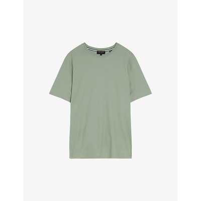 Ted Baker Mens Pl-green Rakes Ribbed Crewneck Cotton T-shirt