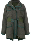 SACAI BELTED TWEED COAT,12257418