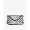 THE KOOPLES SKULL-EMBELLISHED QUILTED SMALL METALLIC-LEATHER CLUTCH BAG
