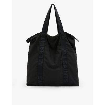 Allsaints Black Afan Recycled-polyester Tote Bag