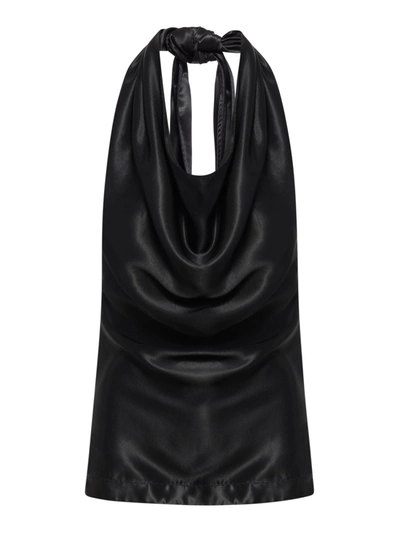 Bottega Veneta Draped Top In Fluid Viscose In Black