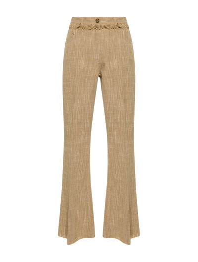 Etro Flared Crop Trousers In Nude & Neutrals