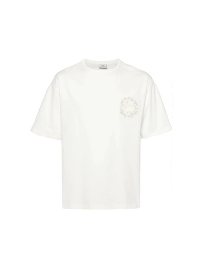 Etro Logo Embroidery T-shirt In Blanco