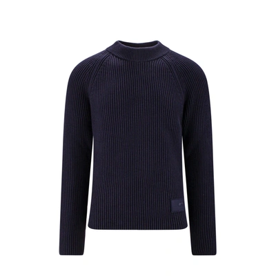 Ami Alexandre Mattiussi Logo Patch Sweater In Blue