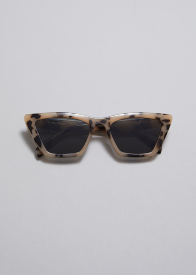 Other Stories Angular Cat Eye Sunglasses In Beige