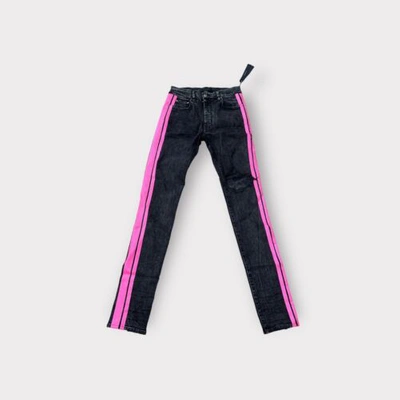 Pre-owned Amiri Pink Stripe  Jeans Size 30 In Black