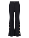 Patou Wide-leg Black Cotton Twill Pants In Black