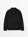 MASSIMO DUTTI SHORT SUEDE LEATHER JACKET