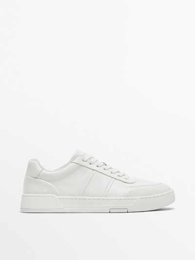 Massimo Dutti White Leather Trainers