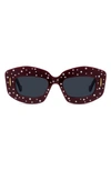 Loewe Starry Night Red Acetate Rectangle Sunglasses In Blue