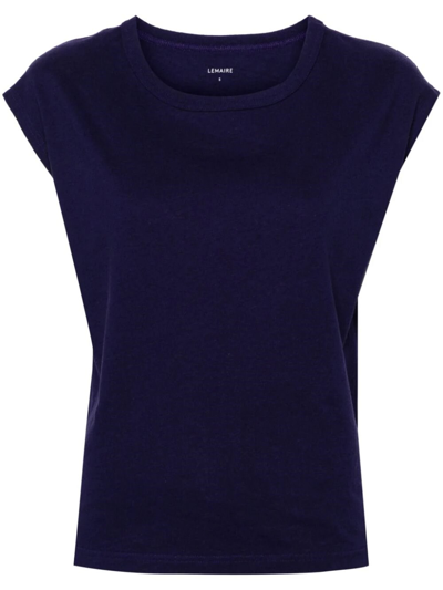 Lemaire Cap-sleeve Jersey T-shirt In Purple