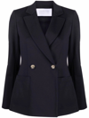 Harris Wharf London Double-breasted Virgin Wool Blazer In Blue
