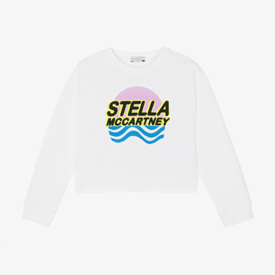 Stella Mccartney Kids Teen Girls White Cotton Sweatshirt