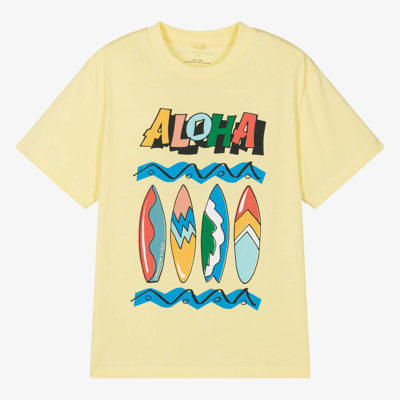 Stella Mccartney Kids Teen Boys Yellow Organic Cotton Aloha T-shirt