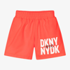 DKNY DKNY TEEN BOYS NEON ORANGE SWIM SHORTS
