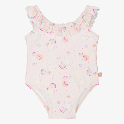 Carrèment Beau Babies' Girls Pink Ruffle Seashell Swimsuit