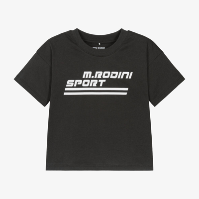 Mini Rodini Black Graphic Organic Cotton T-shirt