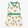 Mini Rodini Medals Cotton-blend Jersey Dress In Ivory