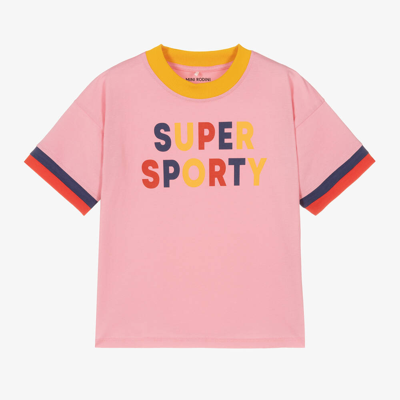 Mini Rodini Kids' Girls Pink Organic Cotton Sporty T-shirt