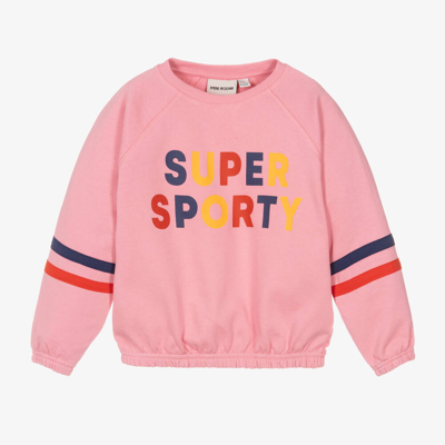 Mini Rodini Kids' Girls Pink Organic Cotton Sporty Sweatshirt