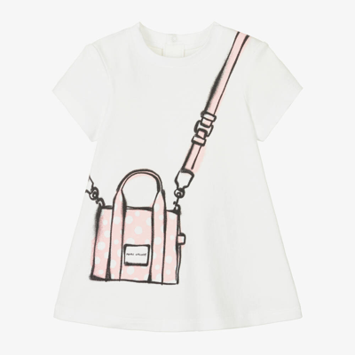 Marc Jacobs Babies'  Girls Ivory Tote Bag Cotton Dress