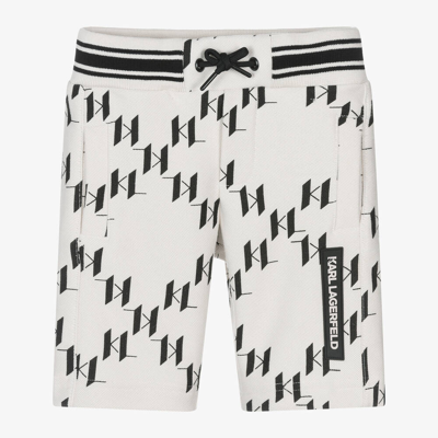 Karl Lagerfeld Babies'  Kids Boys Ivory Monogram Jersey Shorts