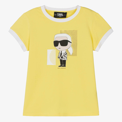 Karl Lagerfeld Kids Teen Girls Yellow Karl Ikonik Cotton T-shirt