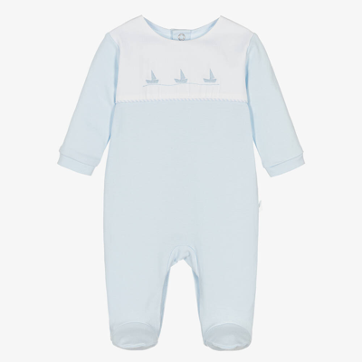 Pureté Du... Bébé Pureté Du. Bébé Boys Blue Cotton Boats Babygrow