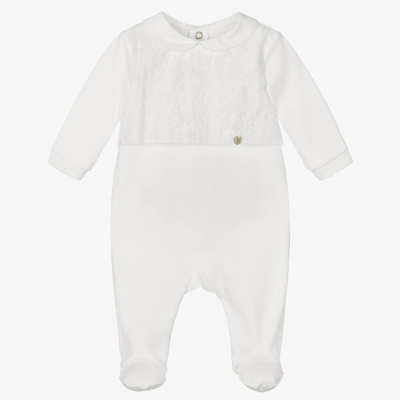 Pureté Du... Bébé Pureté Du. Bébé Ivory Embroidered Cotton Babygrow