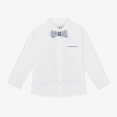 Mayoral Babies' Boys White Cotton Shirt