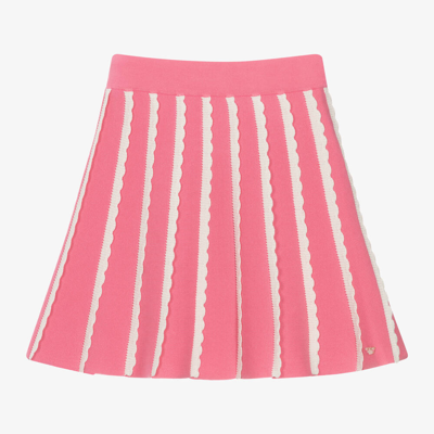 Emporio Armani Kids' Girls Pink Cotton Knit Skirt