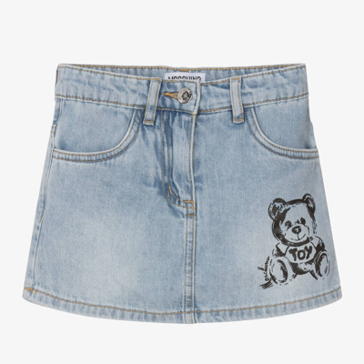 Moschino Kid-teen Kids' Girls Blue Denim Teddy Bear Skort