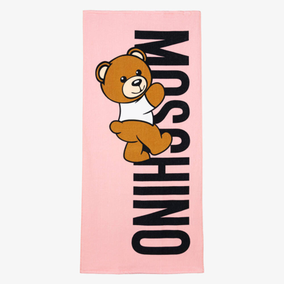 Moschino Kid-teen Kids' Girls Pink Cotton Beach Towel (140cm)