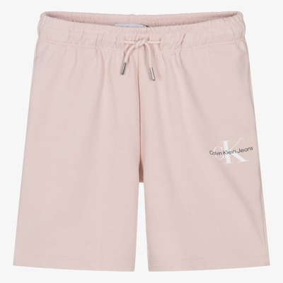Calvin Klein Teen Girls Pink Cotton Monogram Shorts
