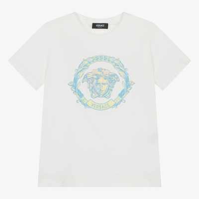 Versace Teen Ivory Cotton Medusa T-shirt