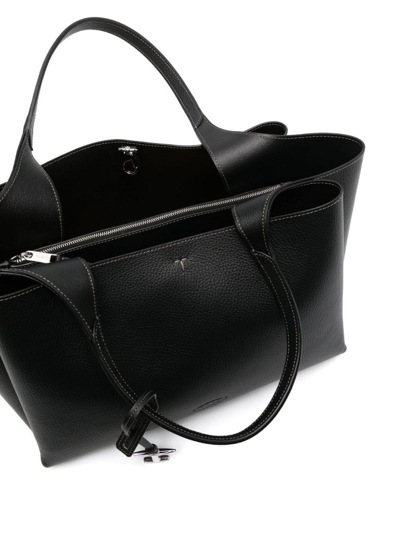 Tod's T-plaque Tote Bag In Black