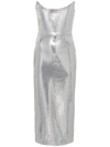 ALEX PERRY SILVER-TONE STRAPLESS SEQUINNED MAXI DRESS