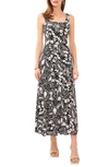 VINCE CAMUTO FLORAL TIERED SLEEVELESS MAXI DRESS