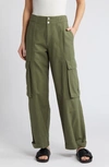 Frame Wide Leg Cargo Jeans In Poblano