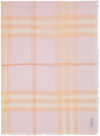 BURBERRY PINK CHECK WOOL SCARF