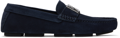 Dolce & Gabbana Navy Classic Driver Loafers In Blue