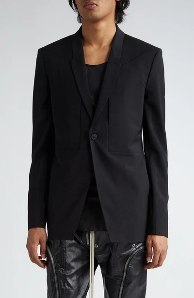 RICK OWENS RICK OWENS FOGPOCKET WOOL BLAZER