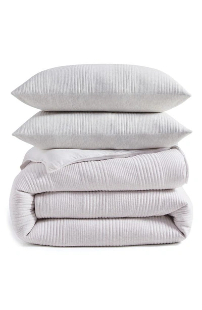 Dkny Pure Ribbed Jersey Duvet Set, King In Heathered Grey