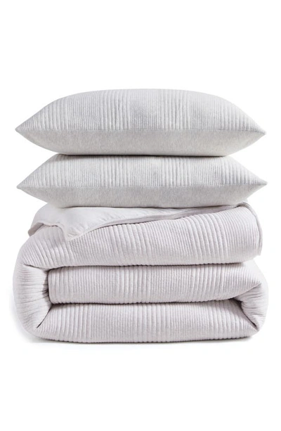 Dkny Pure Ribbed Jersey Duvet Set, King In Heathered Gray