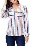 NIC + ZOE PAINTED STRIPE PULLOVER TOP